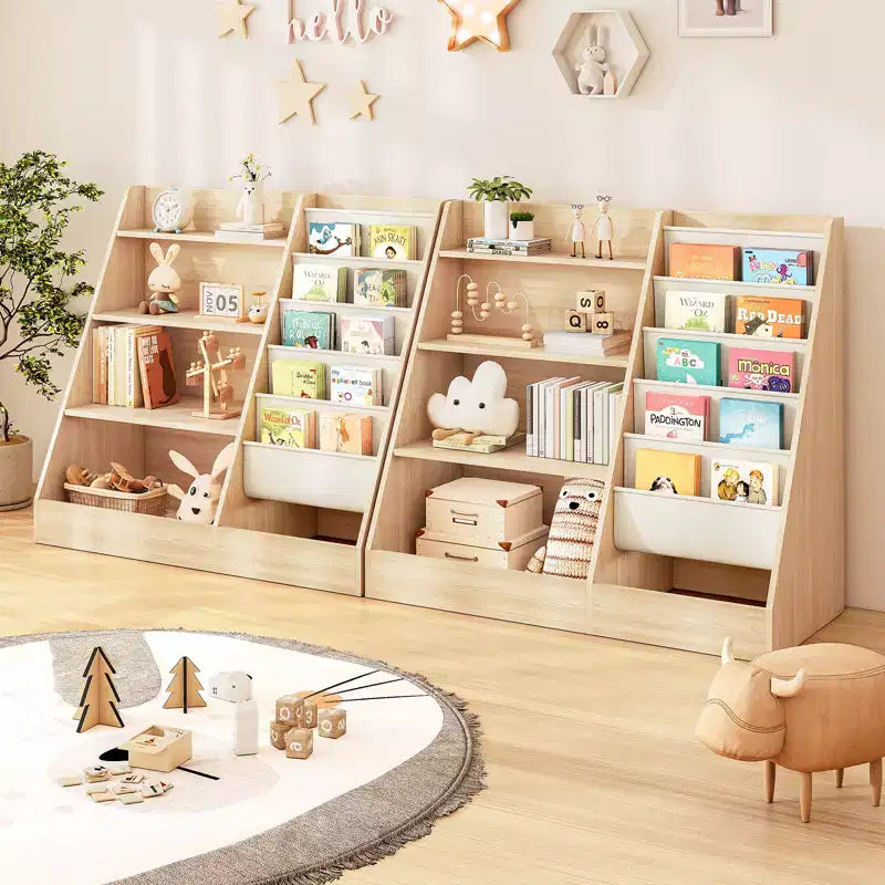 4-Tier Kids Bookshelf & Toy Storage Organizer for Playroom & Bedroom