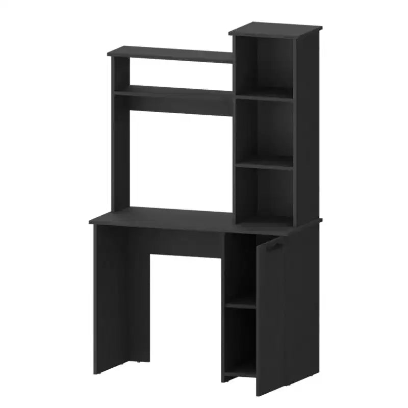 39" Black Computer Desk with Hutch, Home Office Writing Desk with Storage