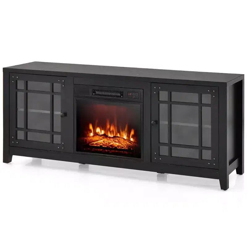 58" Fireplace TV Stand for TVs up to 65" with 1400W Electric Fireplace Insert