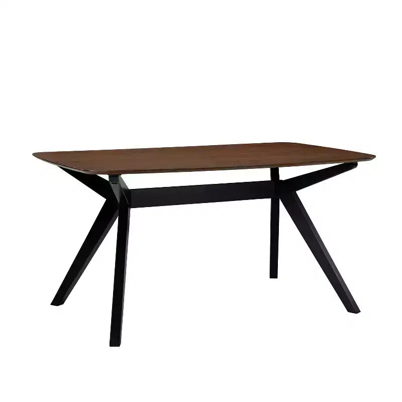 Contemporary Wood Dining Table with Cross-Leg Pedestal Base