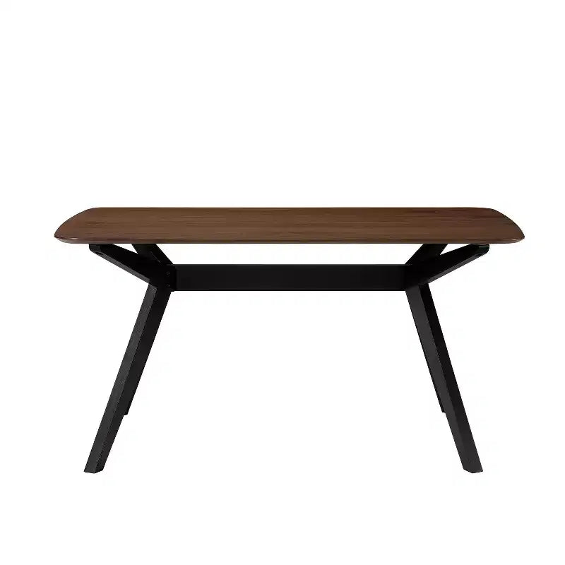 Contemporary Wood Dining Table with Cross-Leg Pedestal Base