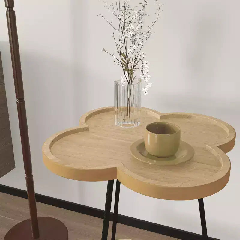 Round Accent End Table for Living Room & Bedroom, Modern Side Table