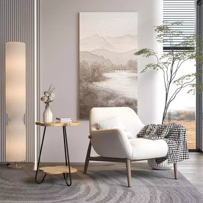 Round Accent End Table for Living Room & Bedroom, Modern Side Table