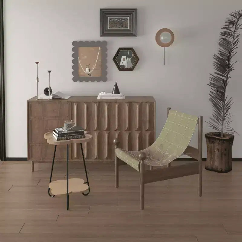 Round Accent End Table for Living Room & Bedroom, Modern Side Table