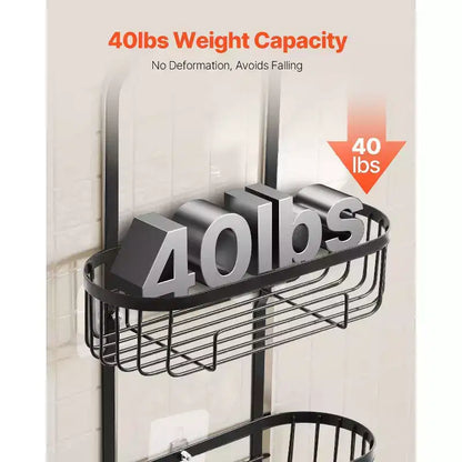 3-Tier Over the Shower Head Caddy Hanging Organizer with Hooks Rust-Resistant
