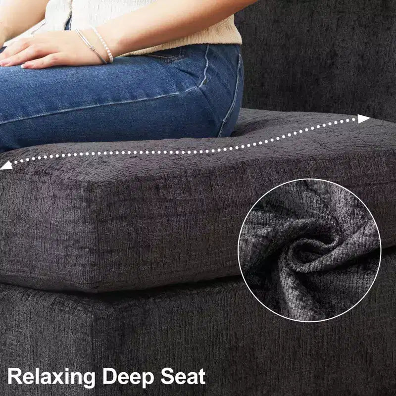 Large U-Shaped Chenille Modular Sectional Sofa with Storage & 7-Seat Chaise