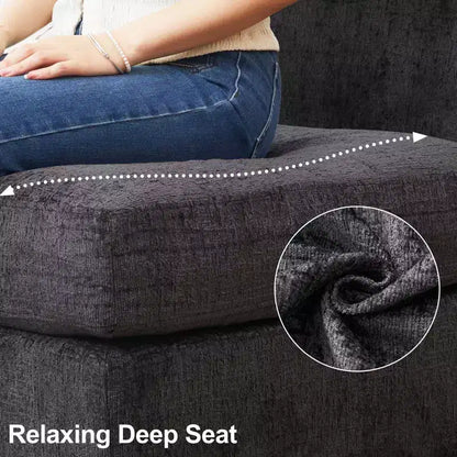 Large U-Shaped Chenille Modular Sectional Sofa with Storage & 7-Seat Chaise