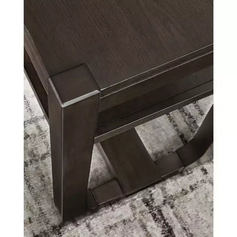 Modern Console Sofa Table with Adjustable Shelves, Dark Brown