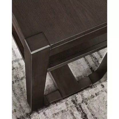 Modern Console Sofa Table with Adjustable Shelves, Dark Brown