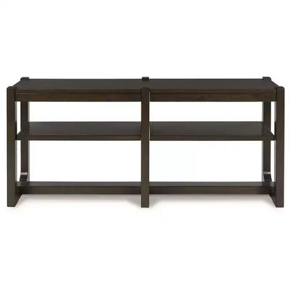Modern Console Sofa Table with Adjustable Shelves, Dark Brown