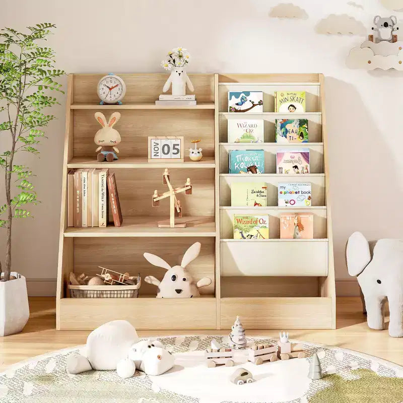 4-Tier Kids Bookshelf & Toy Storage Organizer for Playroom & Bedroom