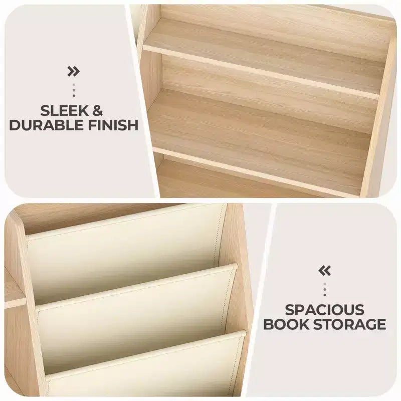 4-Tier Kids Bookshelf & Toy Storage Organizer for Playroom & Bedroom
