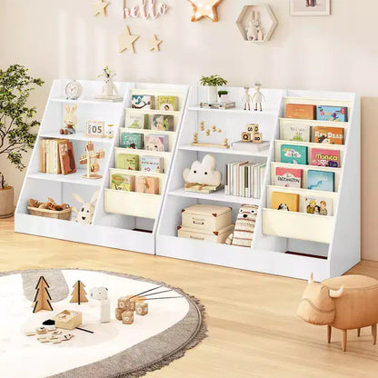 4-Tier Kids Bookshelf & Toy Storage Organizer for Playroom & Bedroom