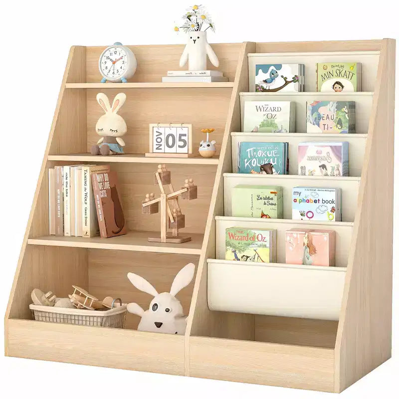 4-Tier Kids Bookshelf & Toy Storage Organizer for Playroom & Bedroom