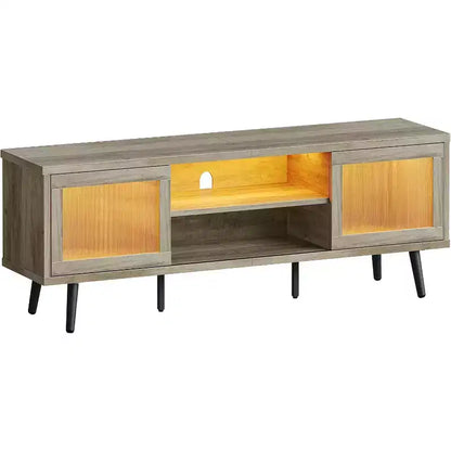 63" Modern TV Stand with LED Lights & Cable Management for TVs up to 70"