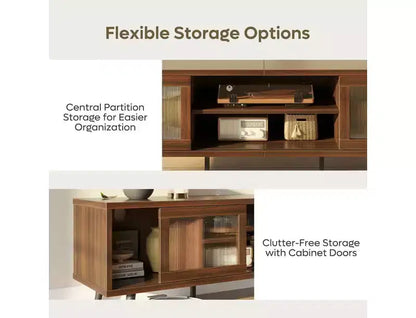 63" Modern TV Stand with LED Lights & Cable Management for TVs up to 70"