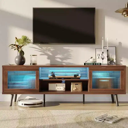63" Modern TV Stand with LED Lights & Cable Management for TVs up to 70"