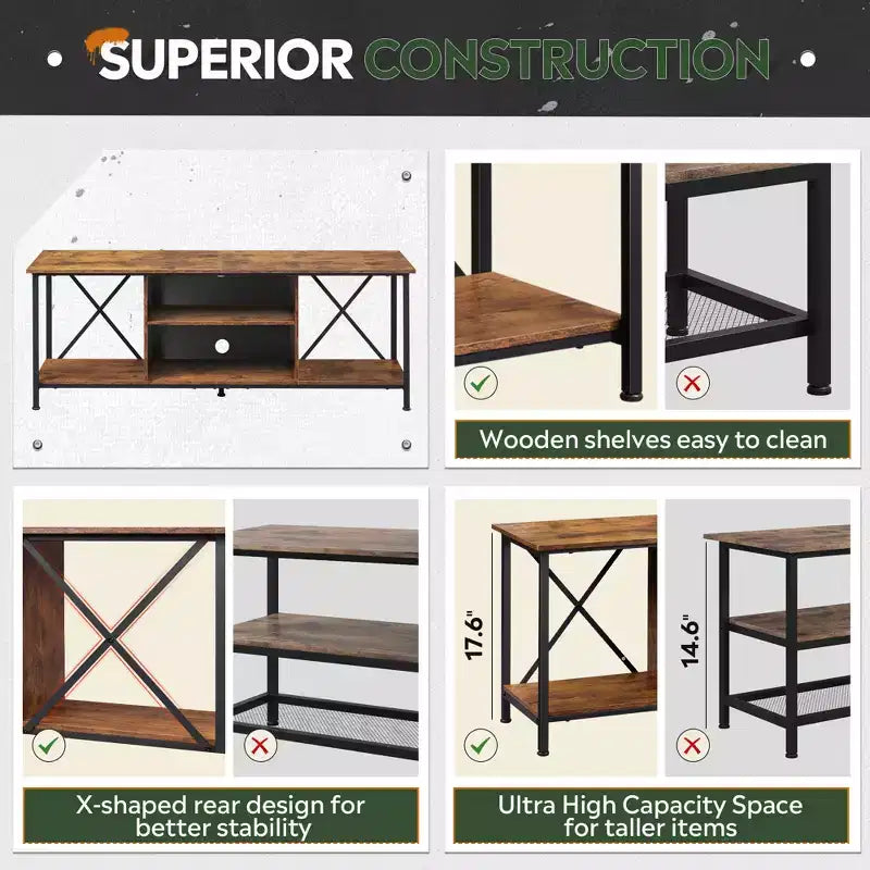 TV Stand for 55 65 Inch TV,Entainment Center with Storage, TV Console for Bedroom and Living Room