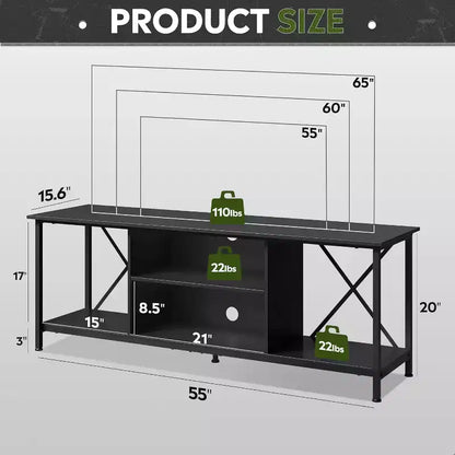 TV Stand for 55 65 Inch TV,Entainment Center with Storage, TV Console for Bedroom and Living Room