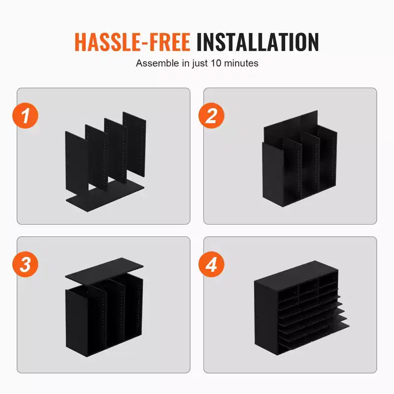 24-Compartment Wood File Sorter & Literature Organizer with Removable Shelves, EPA Certified