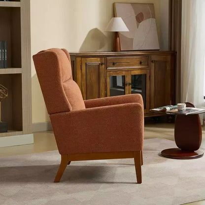 Modern High Back Accent Chair with Upholstered Seat for Living Room & Bedroom