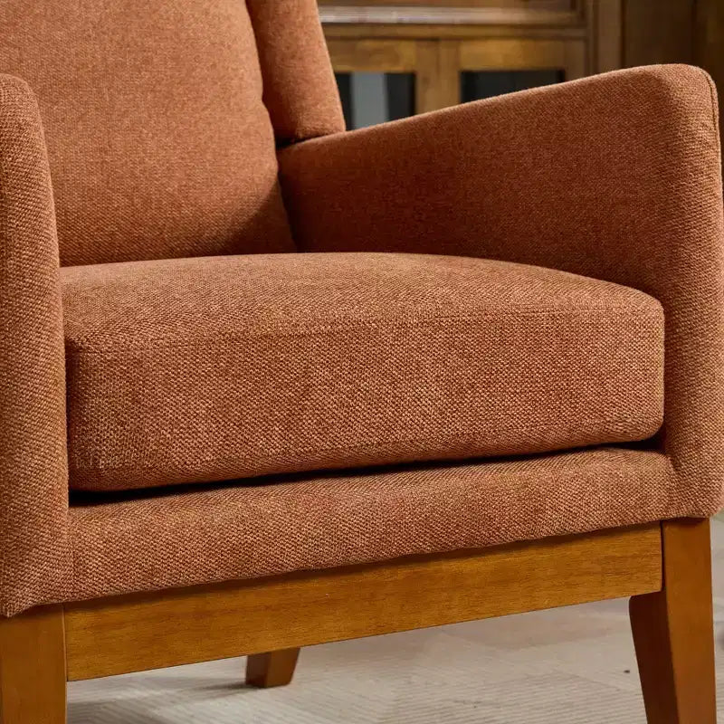 Modern High Back Accent Chair with Upholstered Seat for Living Room & Bedroom