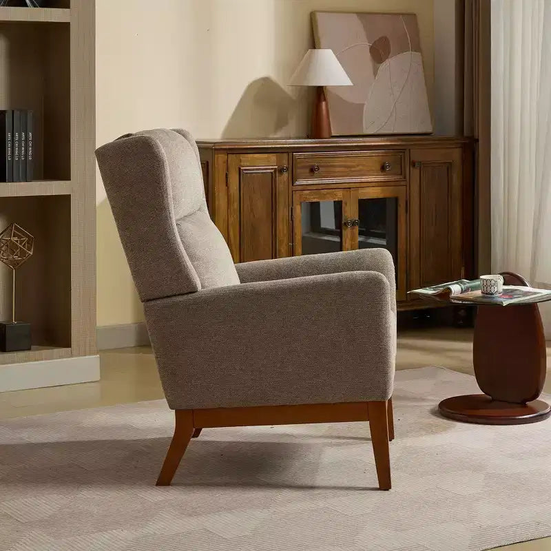Modern High Back Accent Chair with Upholstered Seat for Living Room & Bedroom