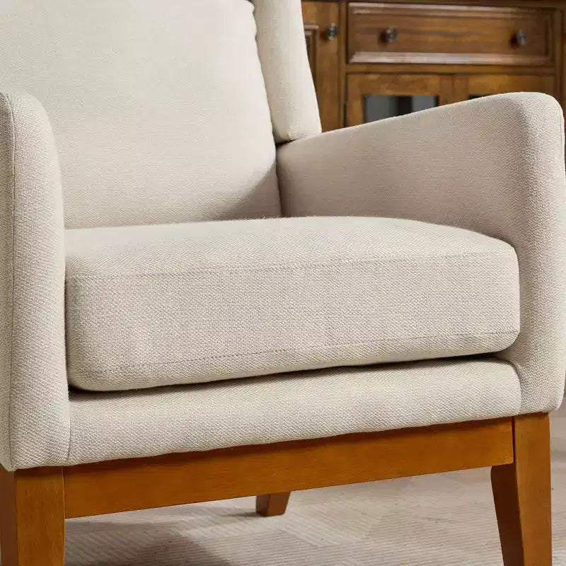 Modern High Back Accent Chair with Upholstered Seat for Living Room & Bedroom