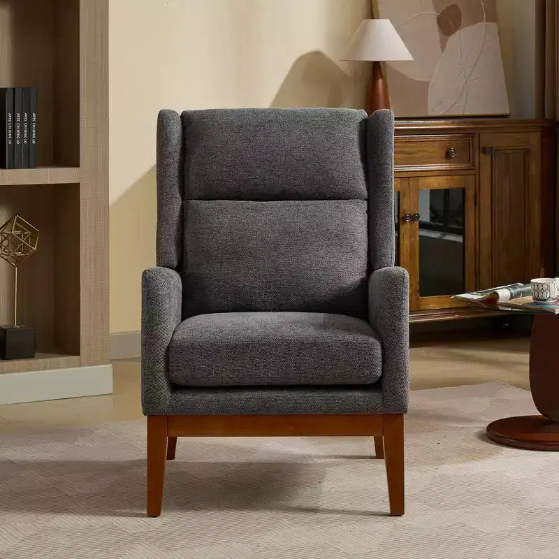 Modern High Back Accent Chair with Upholstered Seat for Living Room & Bedroom