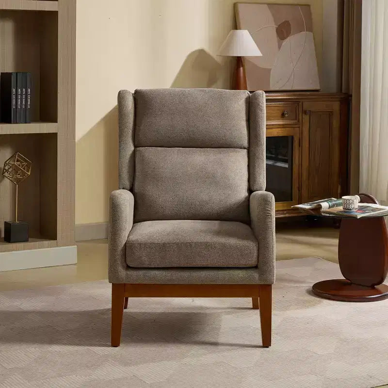 Modern High Back Accent Chair with Upholstered Seat for Living Room & Bedroom