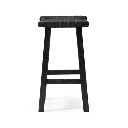 Backless Counter Stool with Faux Leather Seat, 25" Height
