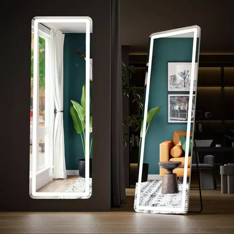 Adjustable LED Vanity Mirror 64x21 Inch, Lighted Bathroom Mirror with Dimmable Brightness, White