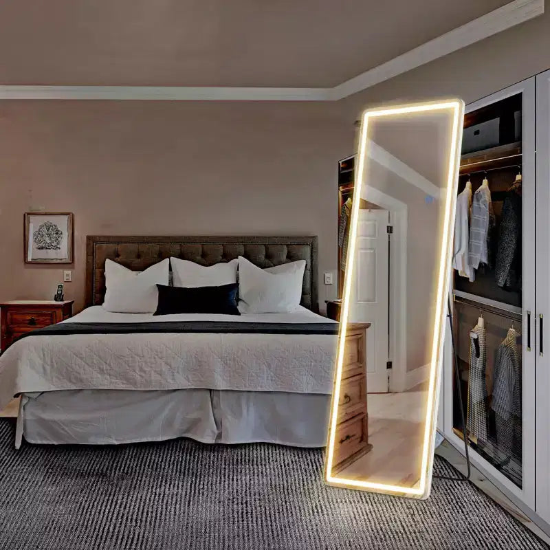 Adjustable LED Vanity Mirror 64x21 Inch, Lighted Bathroom Mirror with Dimmable Brightness, White