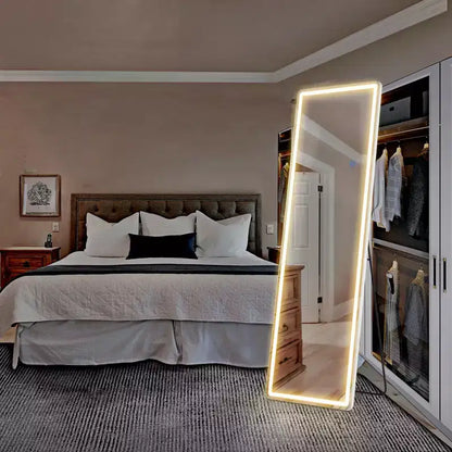 Adjustable LED Vanity Mirror 64x21 Inch, Lighted Bathroom Mirror with Dimmable Brightness, White