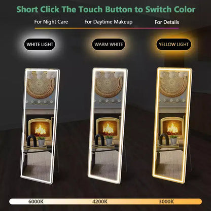 Adjustable LED Vanity Mirror 64x21 Inch, Lighted Bathroom Mirror with Dimmable Brightness, White