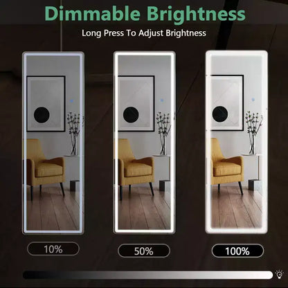 Adjustable LED Vanity Mirror 64x21 Inch, Lighted Bathroom Mirror with Dimmable Brightness, White
