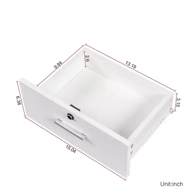 Modern Vanity Desk with Multi-Tier Storage, Built-In Mirror & LED Lights, White