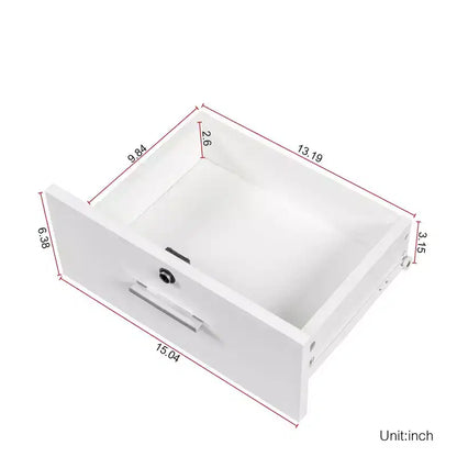 Modern Vanity Desk with Multi-Tier Storage, Built-In Mirror & LED Lights, White