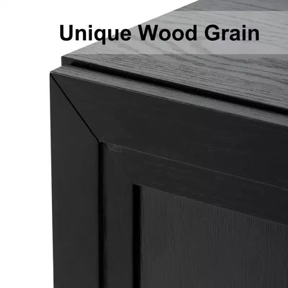36 Black Practical 2-Door Decorative Storage Cabinet, Suitable for Living Room and Bedroom