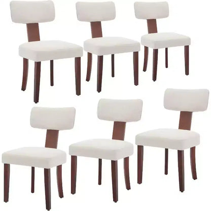 Modern Fabric Dining Chairs, Upholstered Kitchen Chairs with Hardwood Frame, Wood Legs, Nailhead Trim