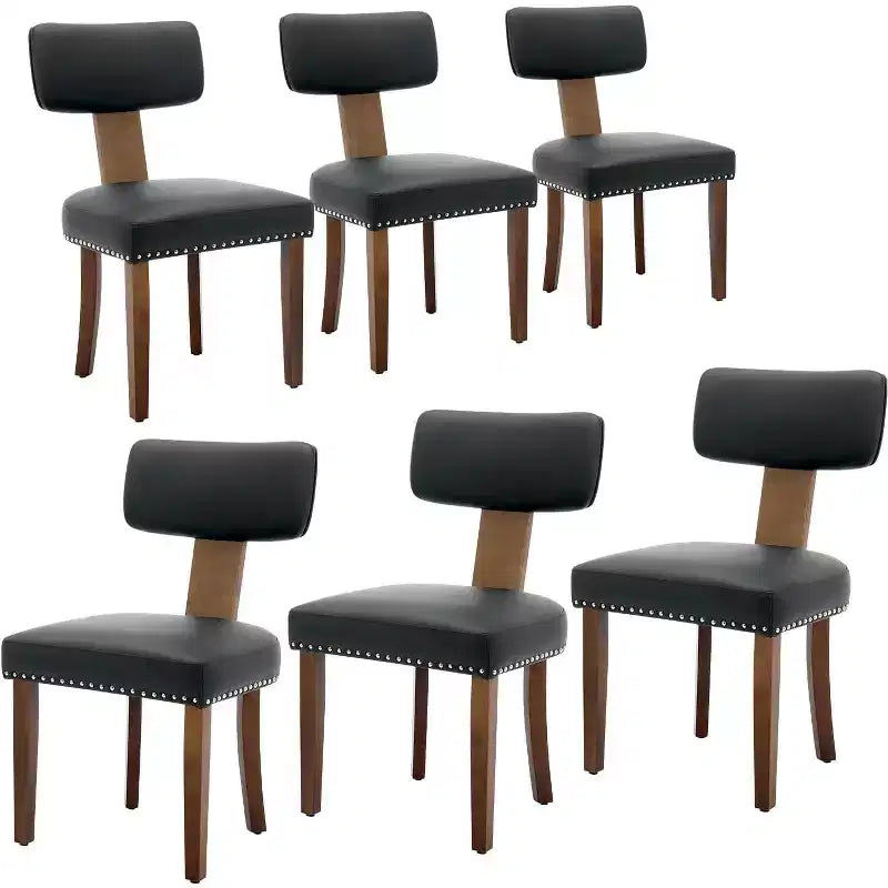 Modern Fabric Dining Chairs, Upholstered Kitchen Chairs with Hardwood Frame, Wood Legs, Nailhead Trim