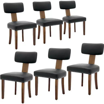 Modern Fabric Dining Chairs, Upholstered Kitchen Chairs with Hardwood Frame, Wood Legs, Nailhead Trim
