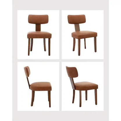 Modern Fabric Dining Chairs, Upholstered Kitchen Chairs with Hardwood Frame, Wood Legs, Nailhead Trim
