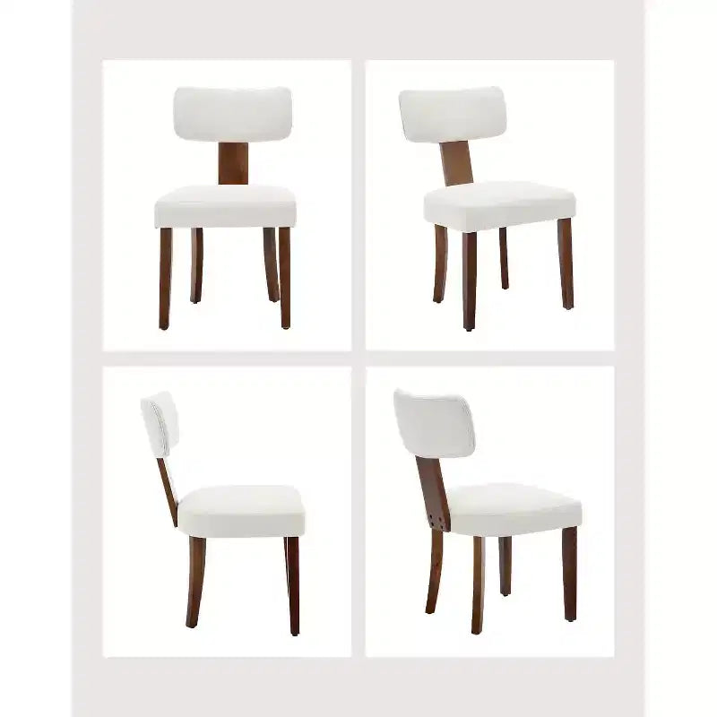 Modern Fabric Dining Chairs, Upholstered Kitchen Chairs with Hardwood Frame, Wood Legs, Nailhead Trim