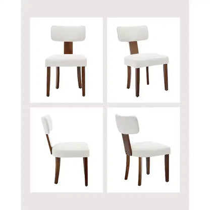 Modern Fabric Dining Chairs, Upholstered Kitchen Chairs with Hardwood Frame, Wood Legs, Nailhead Trim