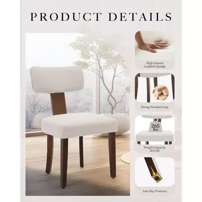 Modern Fabric Dining Chairs, Upholstered Kitchen Chairs with Hardwood Frame, Wood Legs, Nailhead Trim
