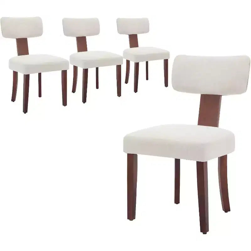Modern Fabric Dining Chairs, Upholstered Kitchen Chairs with Hardwood Frame, Wood Legs, Nailhead Trim