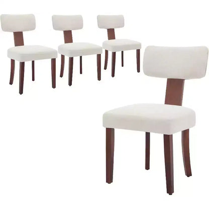 Modern Fabric Dining Chairs, Upholstered Kitchen Chairs with Hardwood Frame, Wood Legs, Nailhead Trim