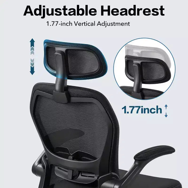 Ergonomic Mesh Office Chair with Headrest, Lumbar Support and Flip-Up Arms