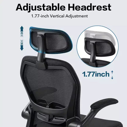 Ergonomic Mesh Office Chair with Headrest, Lumbar Support and Flip-Up Arms